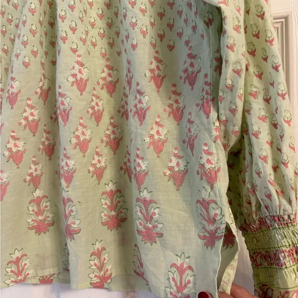 Cleobella Pastel Floral Ruffle Blouse - Picture 4 of 8